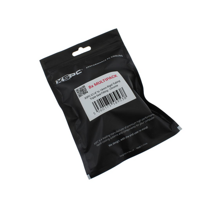 XSPC G1/4 to 14mm Rigid Tubing Triple Seal Fitting - Chrome (8 Pack)