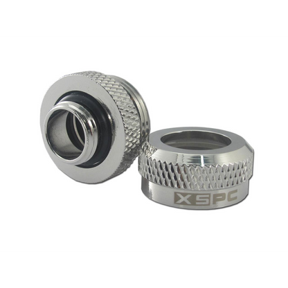 XSPC G1/4 to 14mm Rigid Tubing Triple Seal Fitting - Chrome (8 Pack)