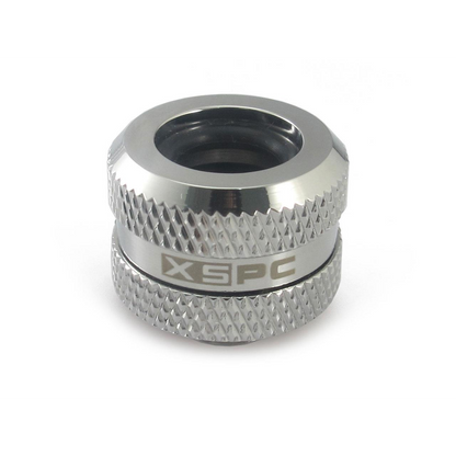 XSPC G1/4 to 14mm Rigid Tubing Triple Seal Fitting - Chrome (8 Pack)