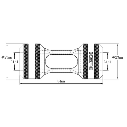 XSPC G1/4 Inline Filter (Black Chrome)