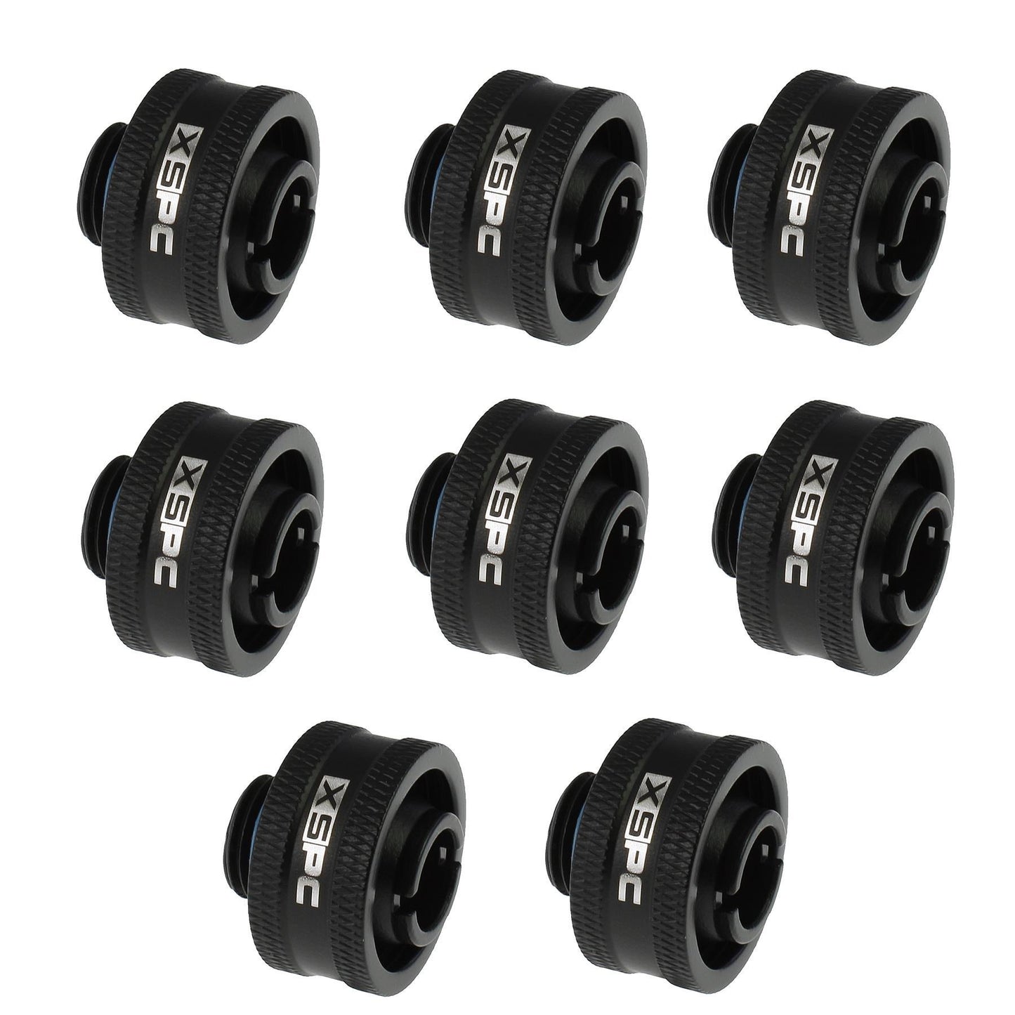 XSPC G1/4 to 1/2 ID 3/4 OD Compression Fitting V2 - Matte Black (8 Pack)