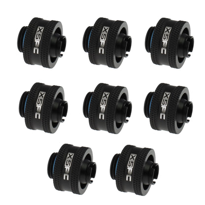 XSPC G1/4 to 3/8 ID 5/8 OD Compression Fitting V2 - Matte Black (8 Pack)