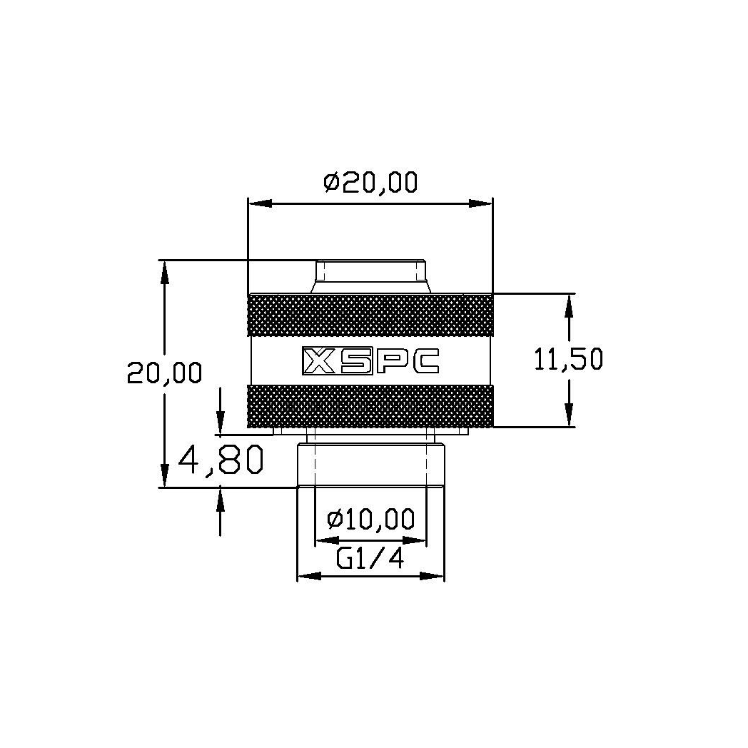 XSPC G1/4 to 3/8 ID 5/8 OD Compression Fitting V2 - Matte Black (8 Pack)