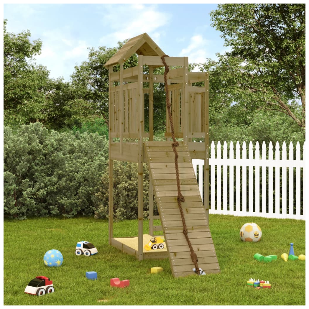 Playhouse with Climbing Wall Impregnated Wood Pine