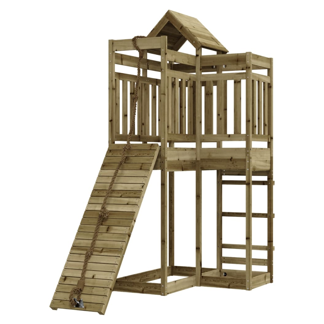 Playhouse with Climbing Wall Impregnated Wood Pine
