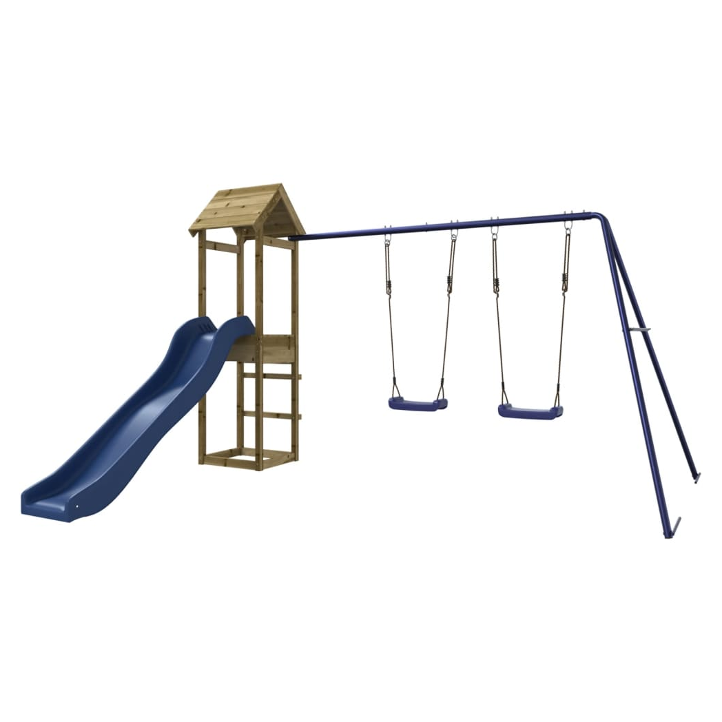 Playhouse with Slide Swings Impregnated Wood Pine