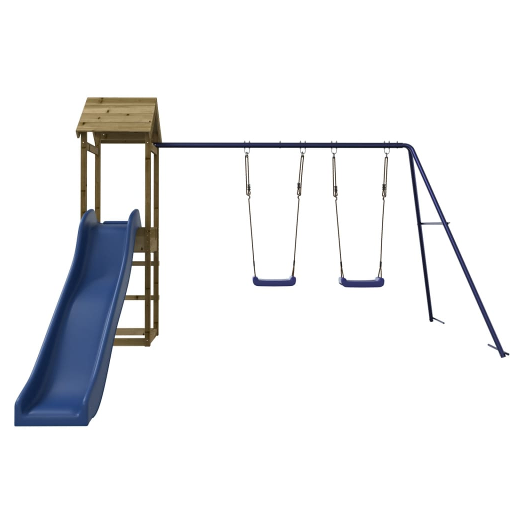 Playhouse with Slide Swings Impregnated Wood Pine