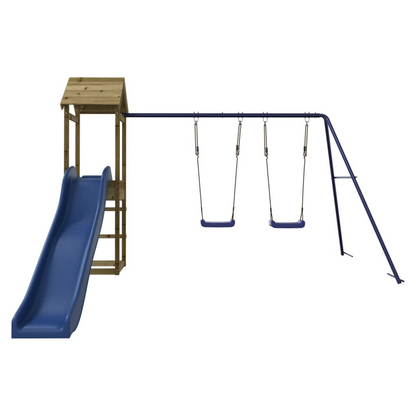 Playhouse with Slide Swings Impregnated Wood Pine