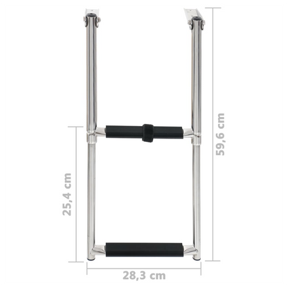 Folding Boarding Ladder 2-step Stainless Steel
