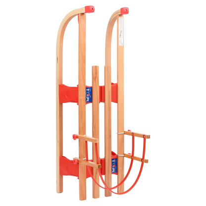 Folding Snow Sledge with Backrest 119 cm Wood