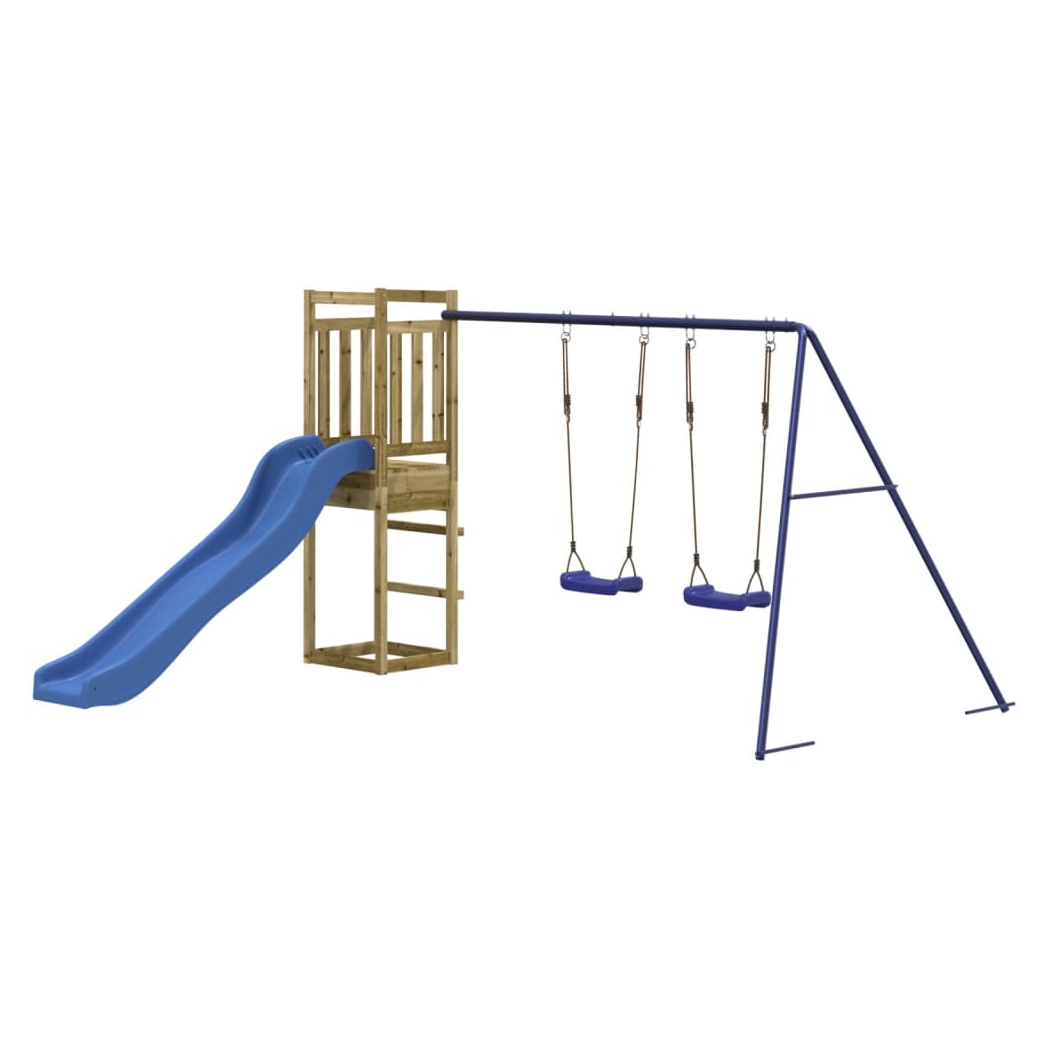 Playhouse with Slide Swings Impregnated Wood Pine