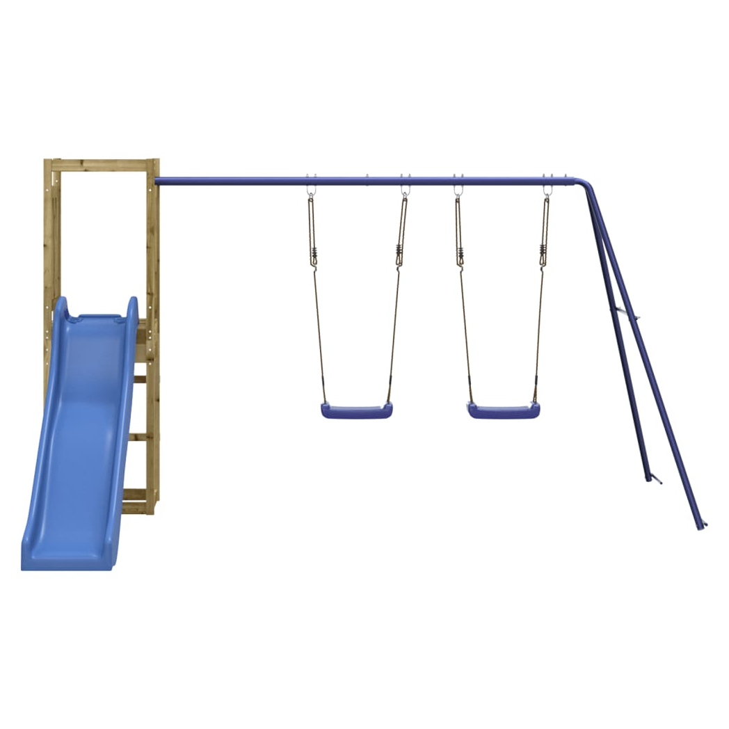 Playhouse with Slide Swings Impregnated Wood Pine