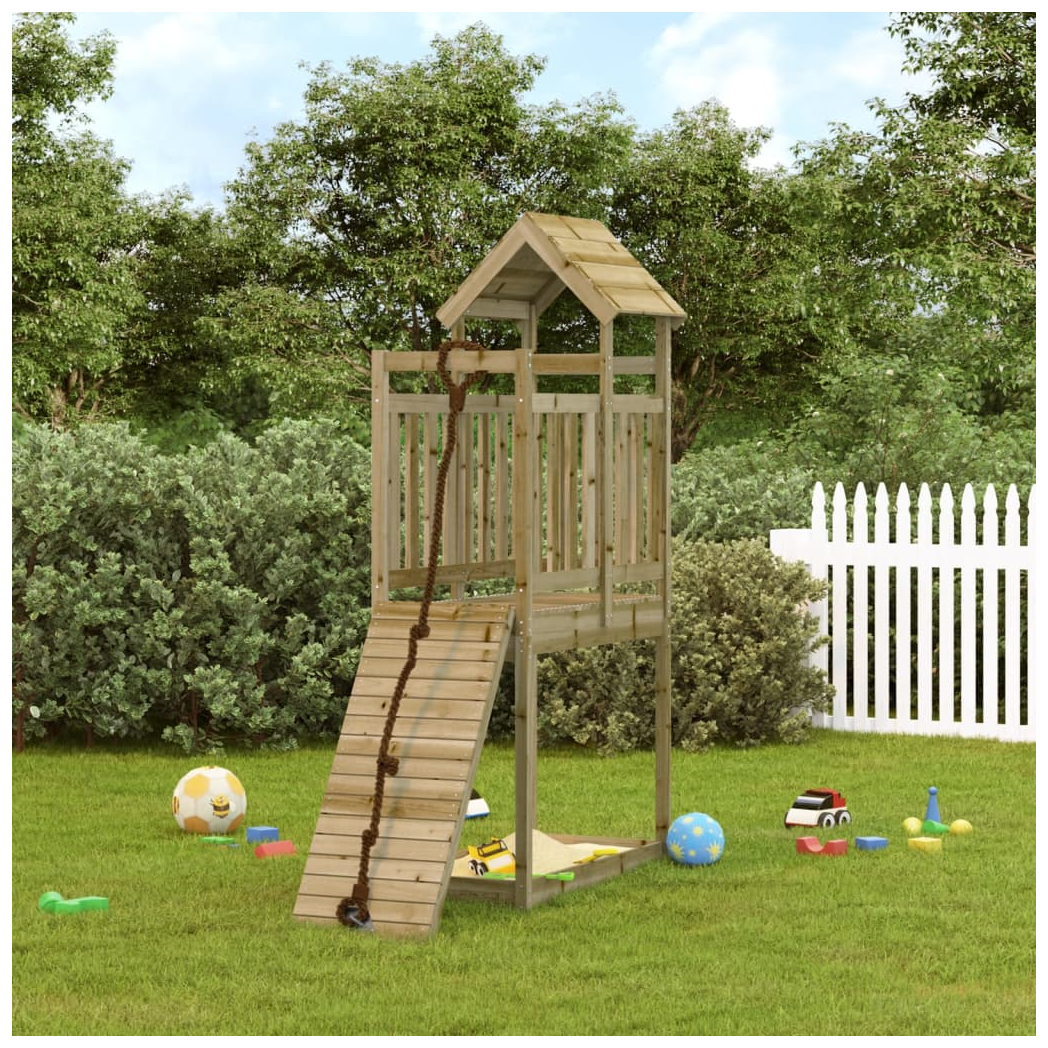 Playhouse with Climbing Wall Impregnated Wood Pine