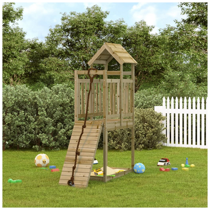 Playhouse with Climbing Wall Impregnated Wood Pine
