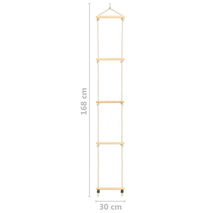 Kid's Rope Ladder Solid Wood and PE 30x168 cm