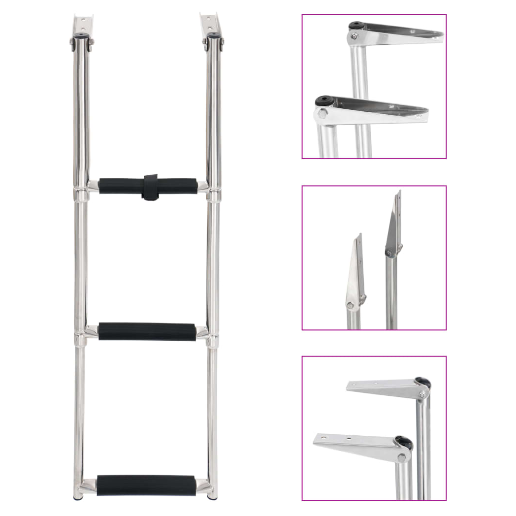 Folding Boarding Ladder 3-step Stainless Steel