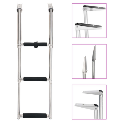 Folding Boarding Ladder 3-step Stainless Steel