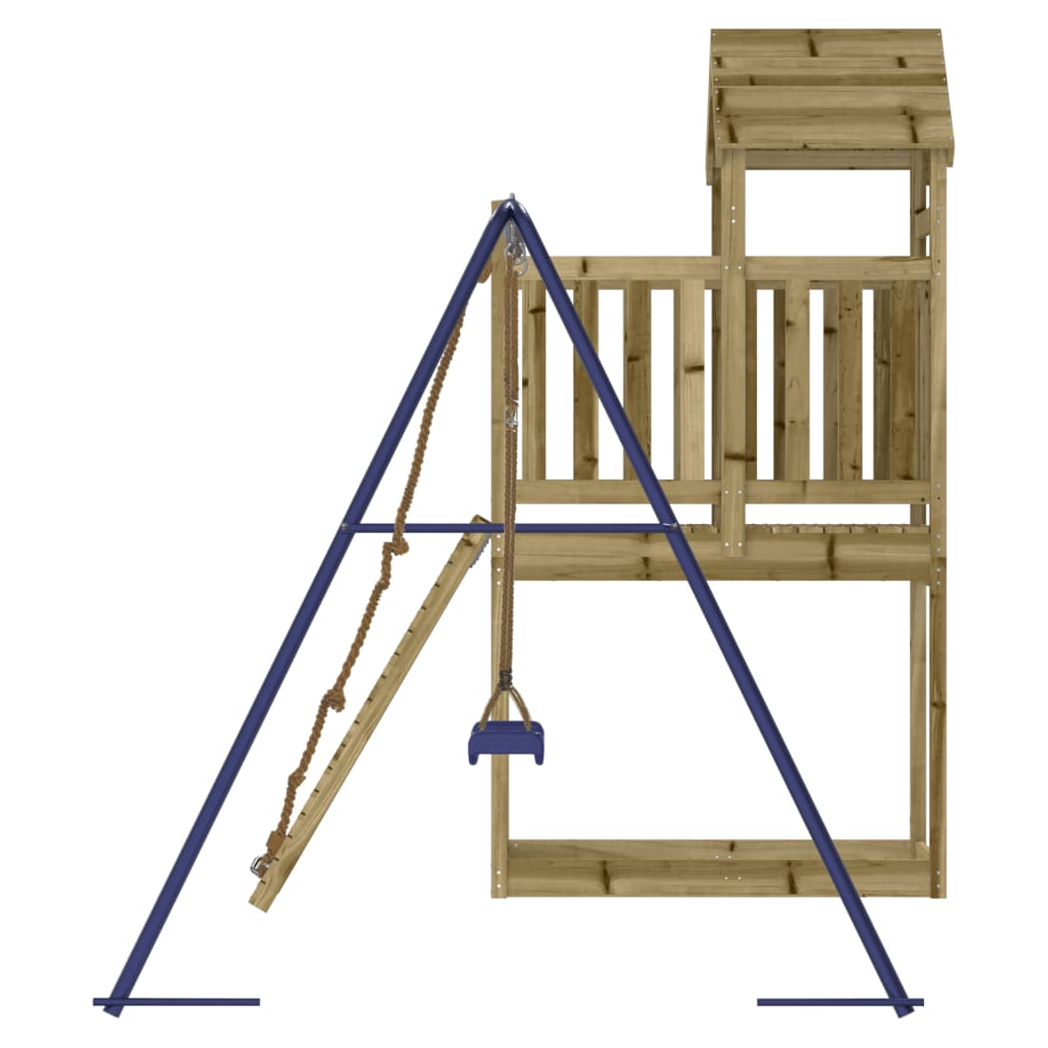 Playhouse with Climbing Wall Swing Impregnated Wood Pine