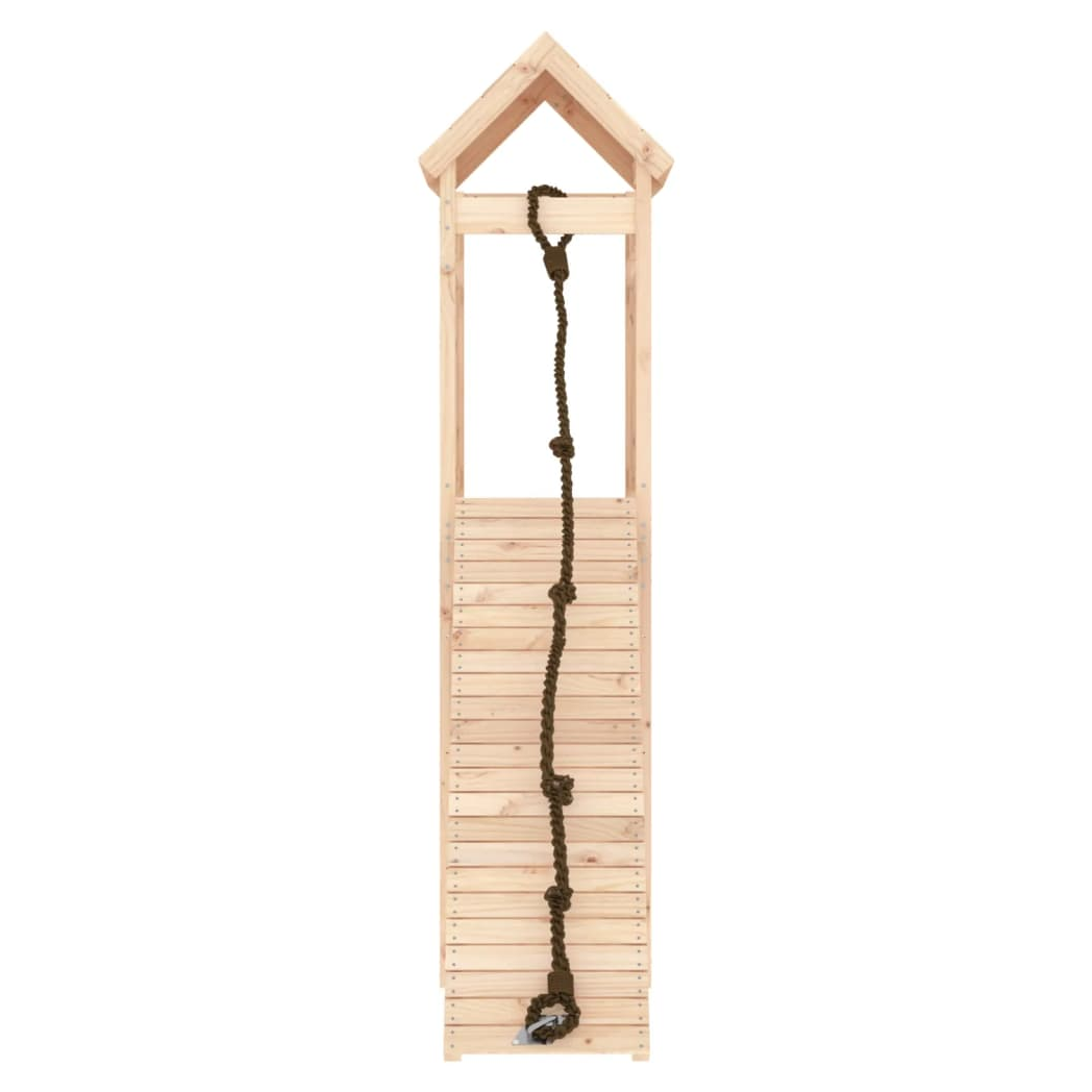 Playhouse with Climbing Wall Solid Wood Pine