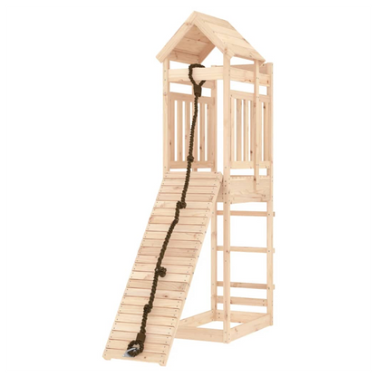 Playhouse with Climbing Wall Solid Wood Pine