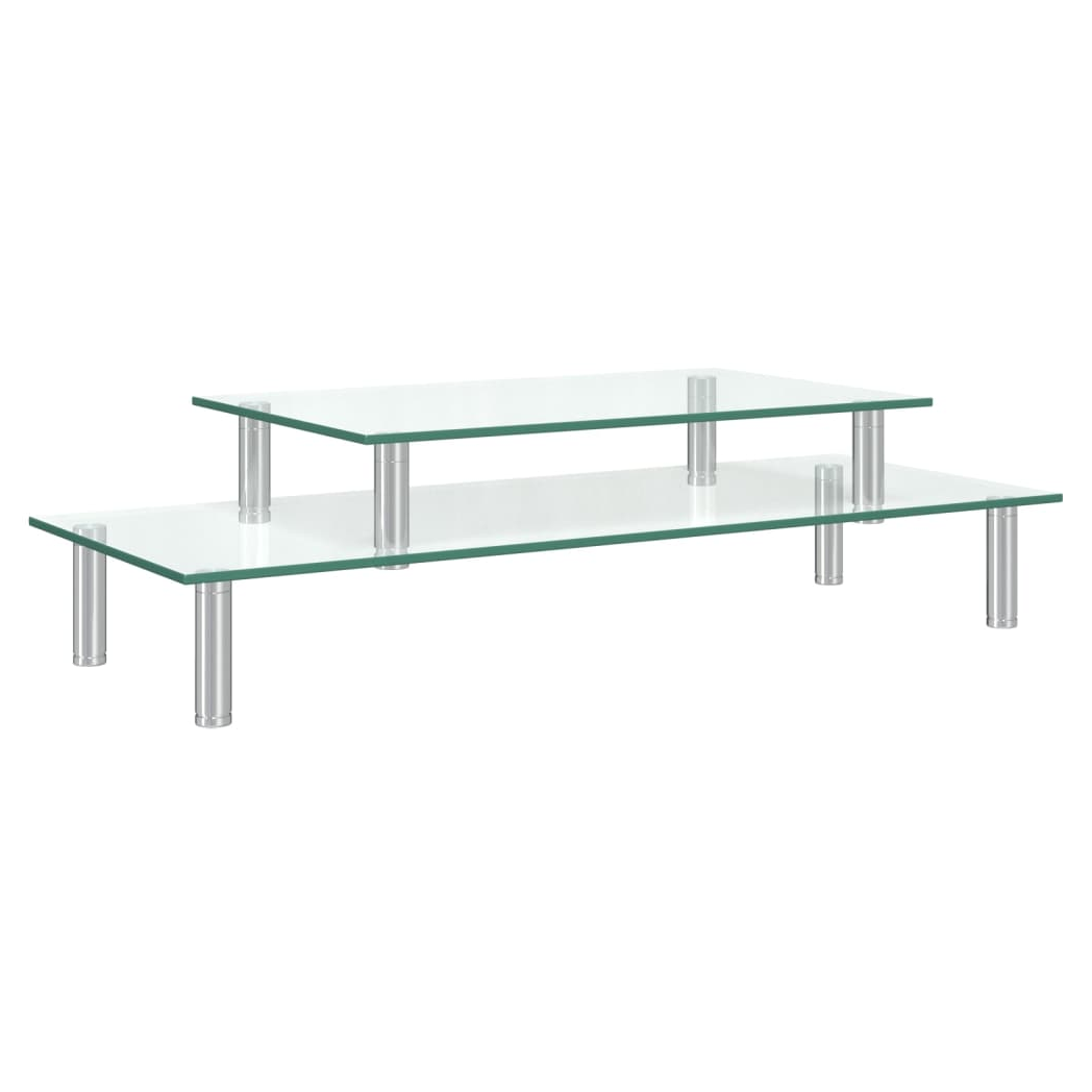 2-Tier Monitor Stand Transparent Glass