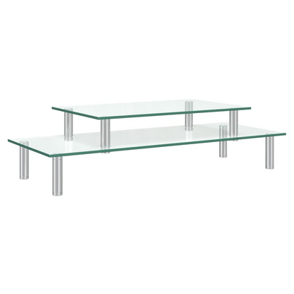 2-Tier Monitor Stand Transparent Glass