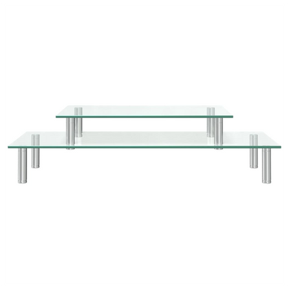 2-Tier Monitor Stand Transparent Glass