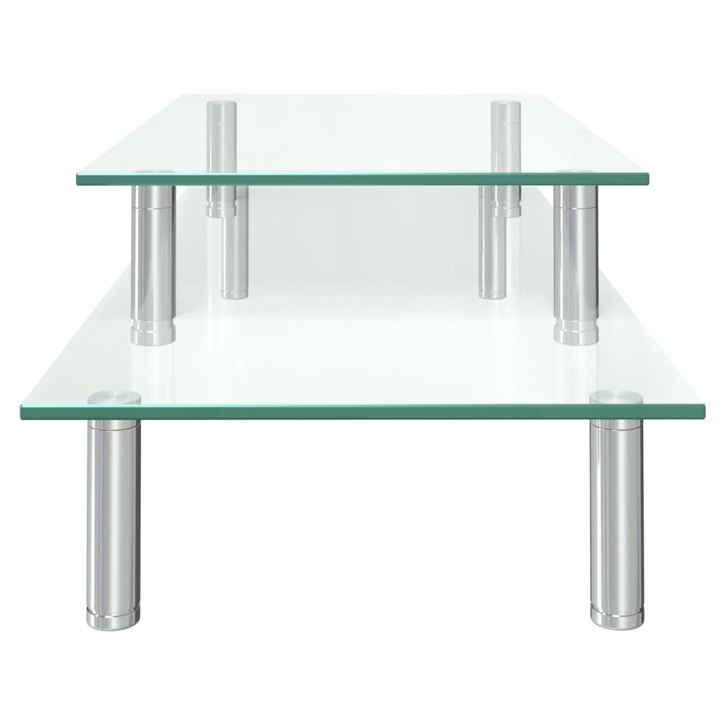 2-Tier Monitor Stand Transparent Glass