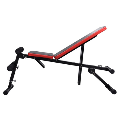 Adjustable Sit-up Bench with Barbell and Dumbbell Set 60.5 kg