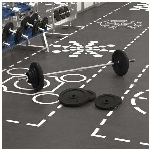 Barbell with Plates 60 kg Cast Iron