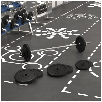 Barbell with Plates 90 kg Cast Iron