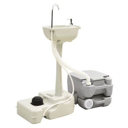Portable Camping Toilet and Handwash Stand Set with Water Tank