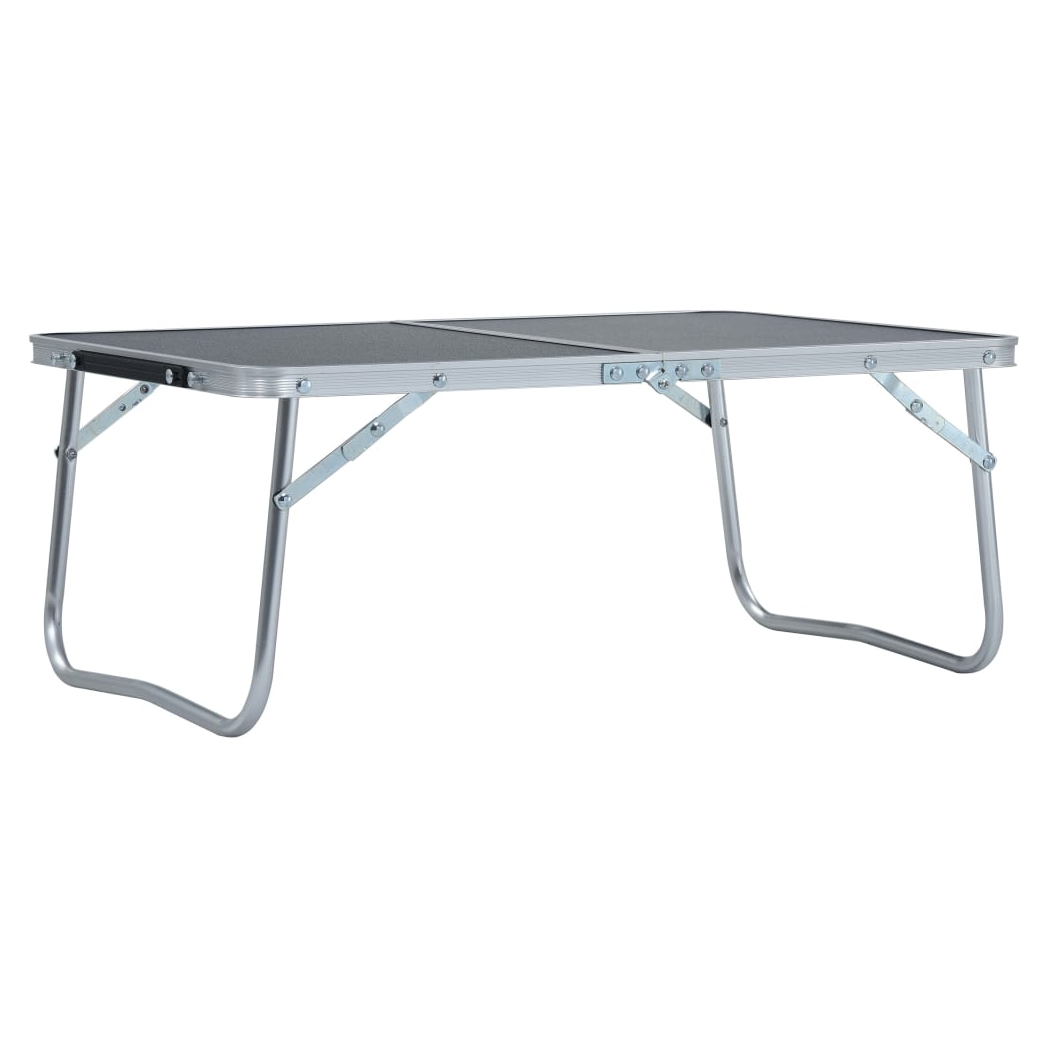 Folding Camping Table Grey Aluminium 60x40 cm