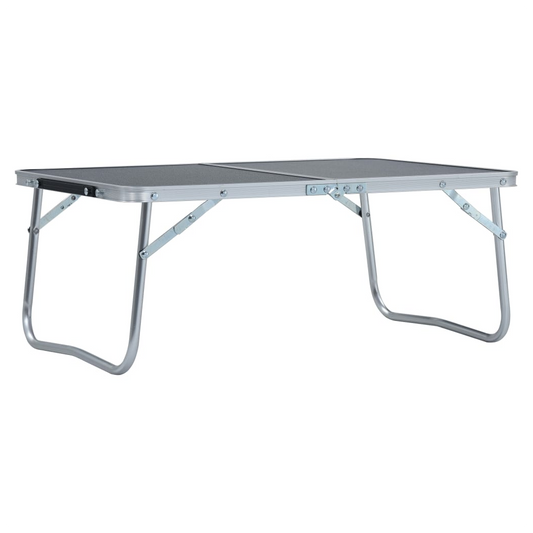 Folding Camping Table Grey Aluminium 60x40 cm