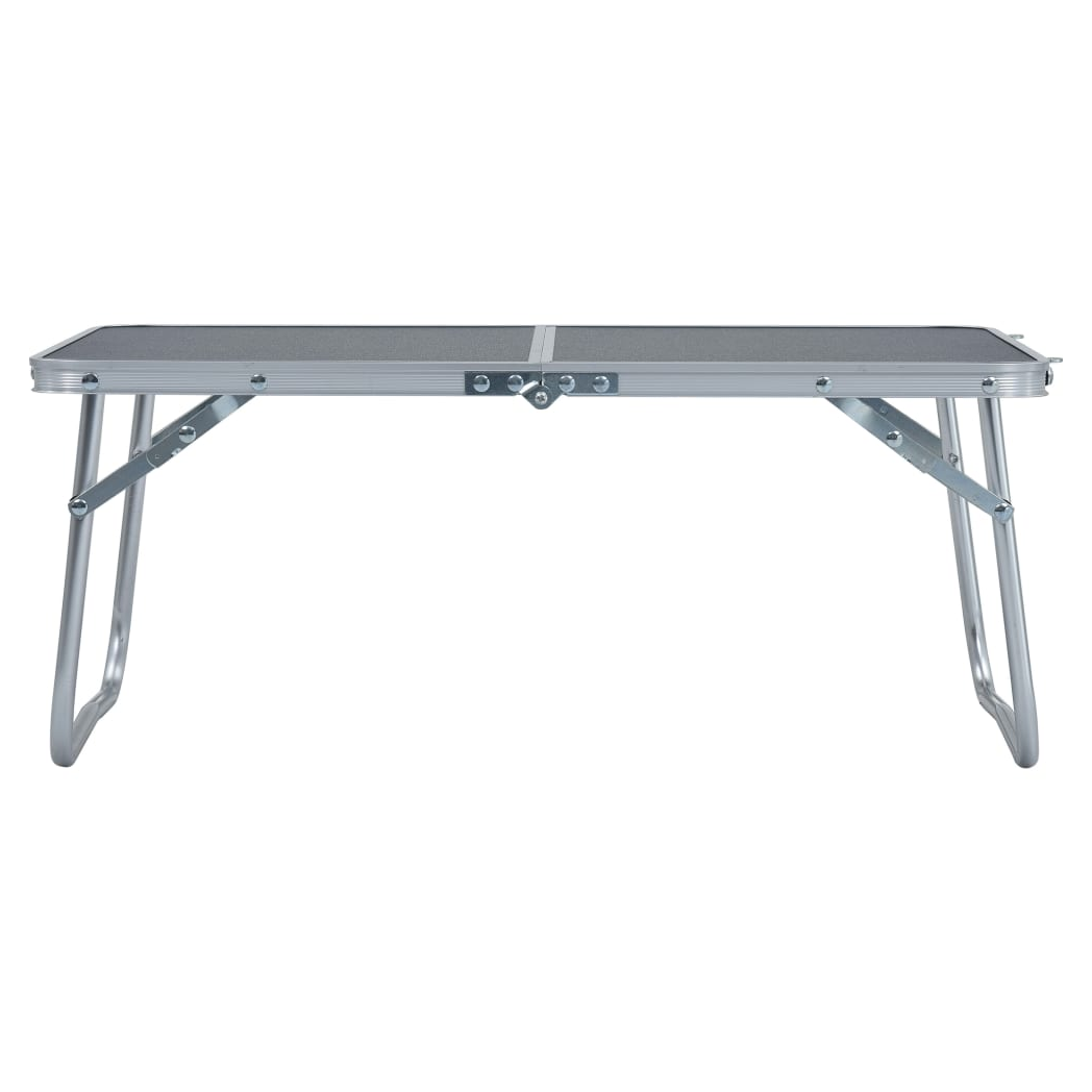 Folding Camping Table Grey Aluminium 60x40 cm