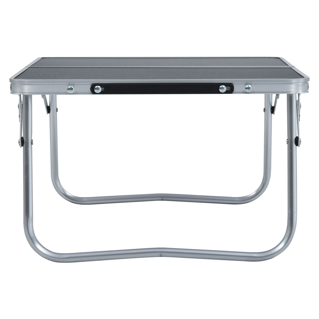 Folding Camping Table Grey Aluminium 60x40 cm