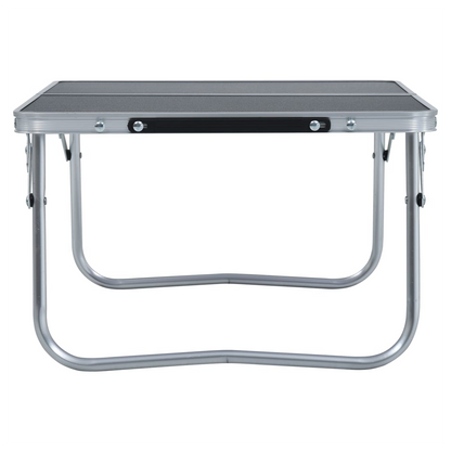 Folding Camping Table Grey Aluminium 60x40 cm