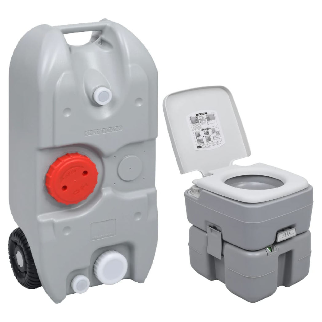 Portable Camping Toilet and Water Tank Set