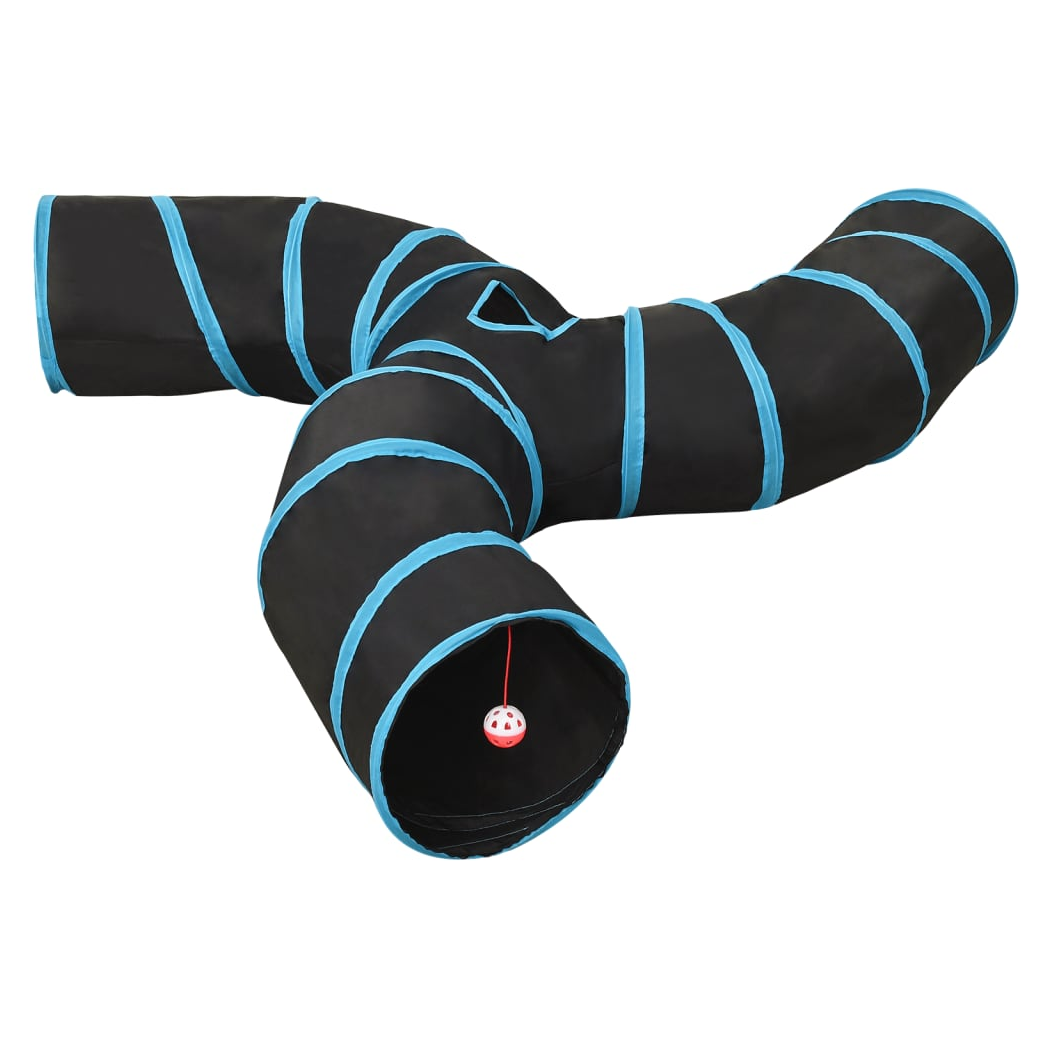 Cat Tunnel 3-way Black and Blue 25 cm Polyester