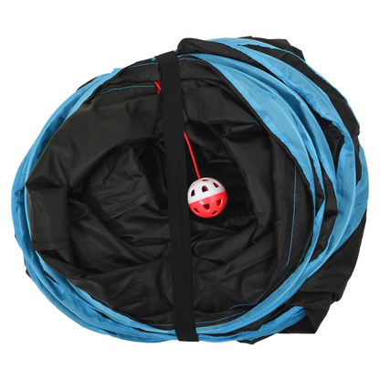 Cat Tunnel 3-way Black and Blue 25 cm Polyester