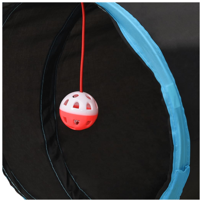 Cat Tunnel 3-way Black and Blue 25 cm Polyester