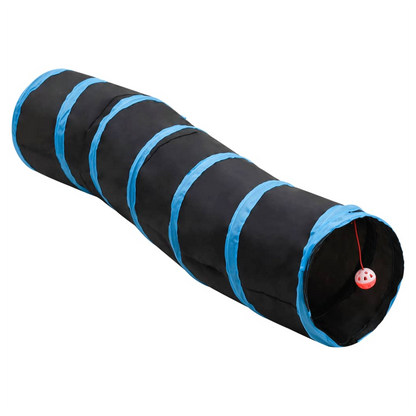 S-shaped Cat Tunnel Black and Blue 122 cm Polyester