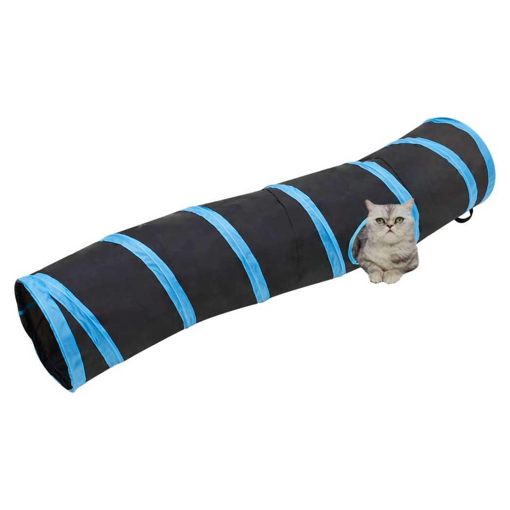 S-shaped Cat Tunnel Black and Blue 122 cm Polyester