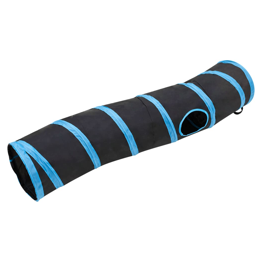 S-shaped Cat Tunnel Black and Blue 122 cm Polyester