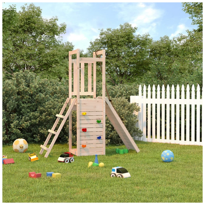 Playhouse with Climbing Wall Solid Wood Pine