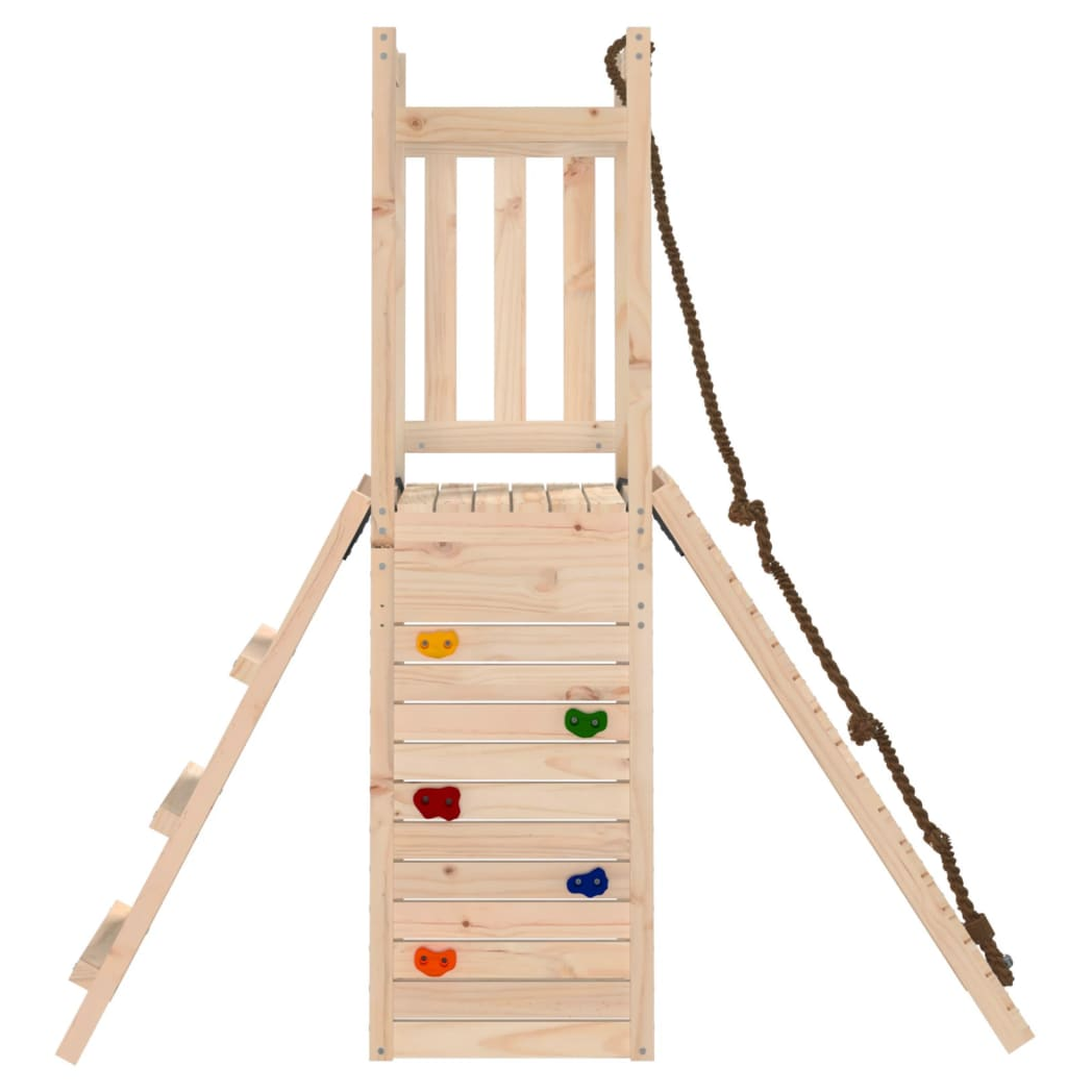 Playhouse with Climbing Wall Solid Wood Pine