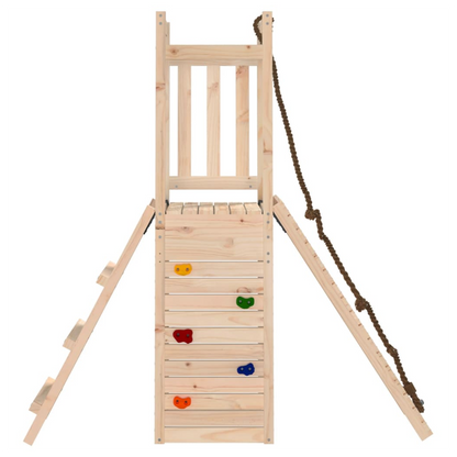 Playhouse with Climbing Wall Solid Wood Pine