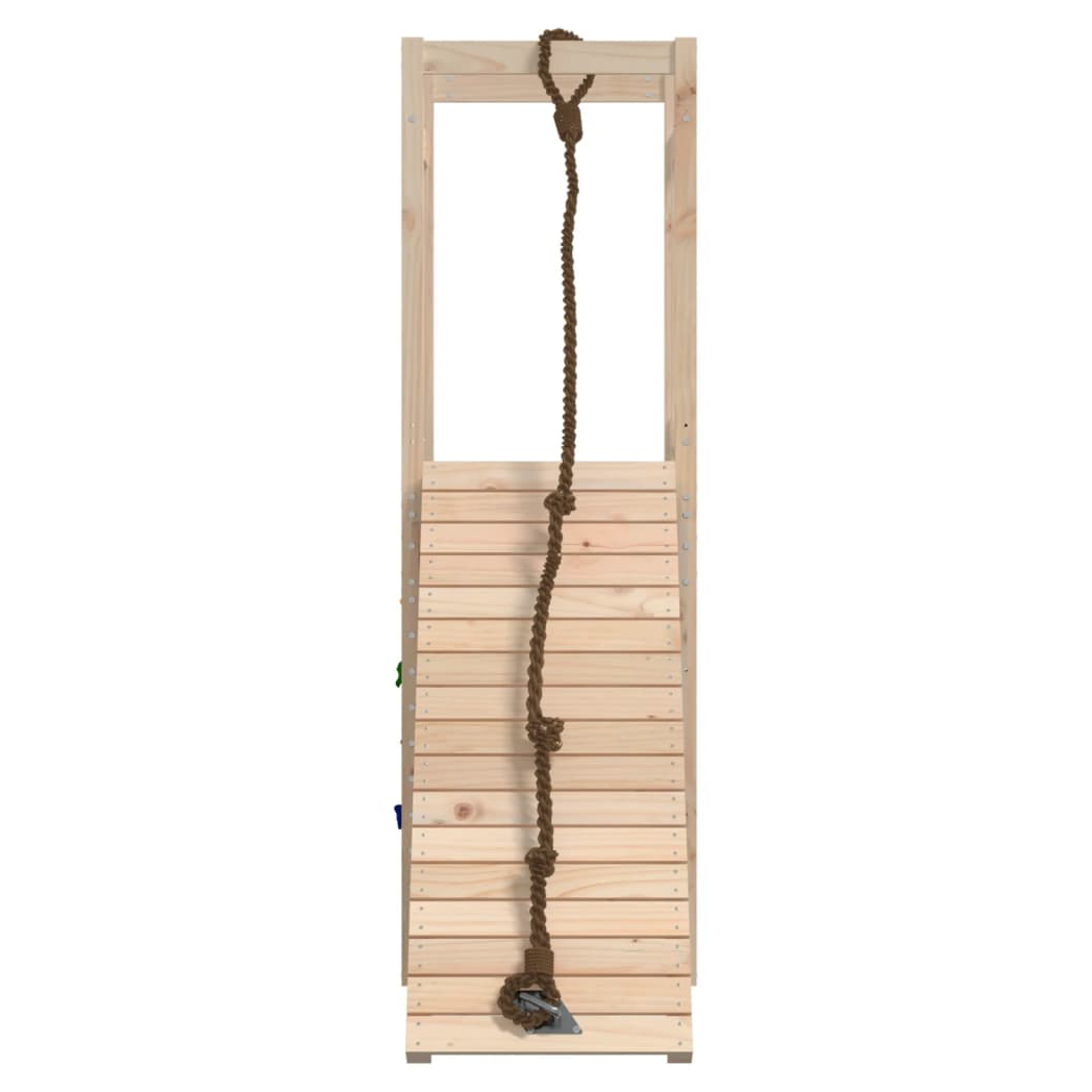 Playhouse with Climbing Wall Solid Wood Pine