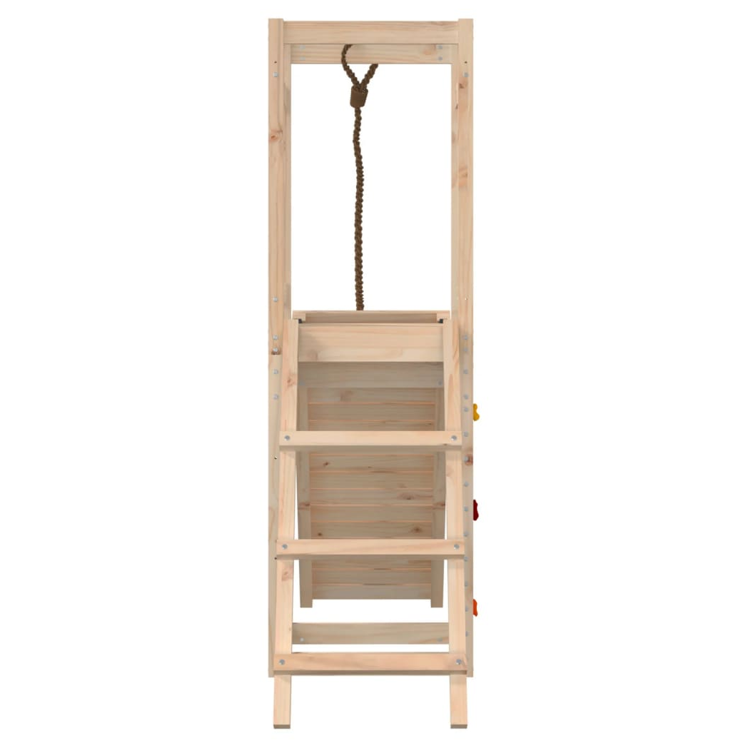 Playhouse with Climbing Wall Solid Wood Pine