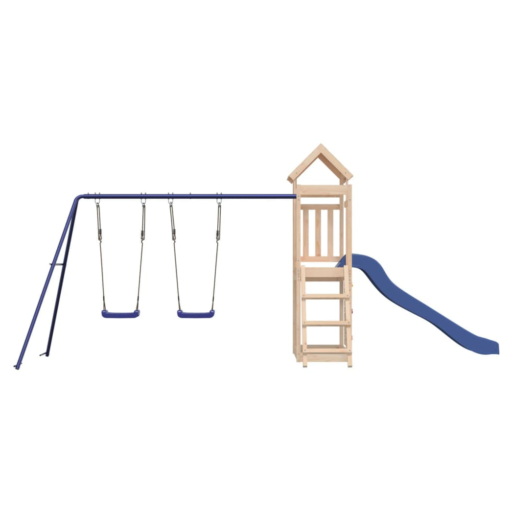 Playhouse with Slide Swings Rockwall Solid Wood Pine